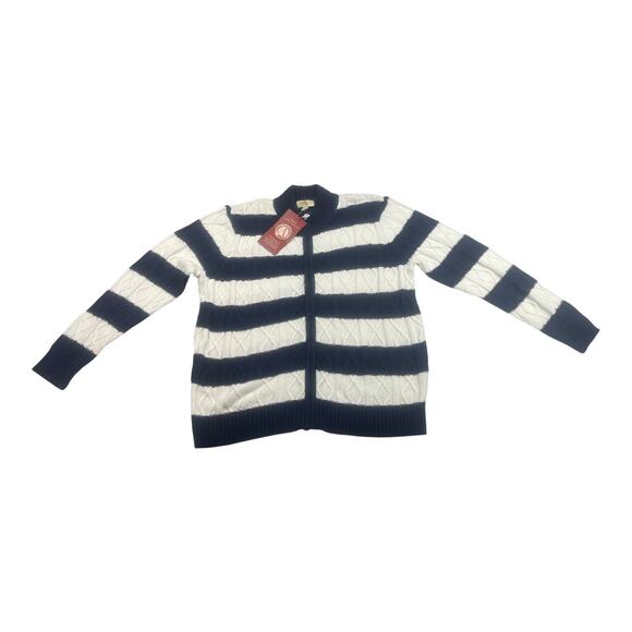 APPLESEED'S Petite Knit Sweater Size PXL Navy White Cable Knit NWT Classic - Picture 1 of 8